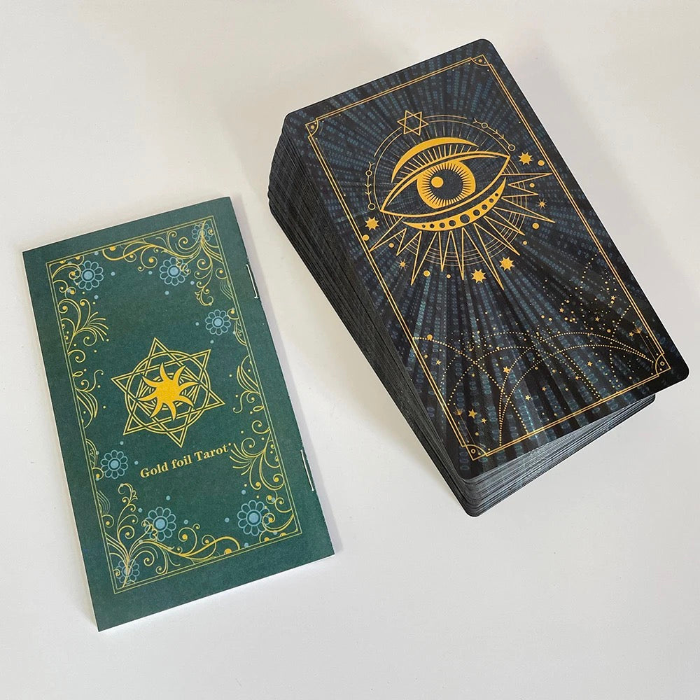 Celestial Sun Gold Foil Tarot Card Deck | Premium Rider-Waite-Smith