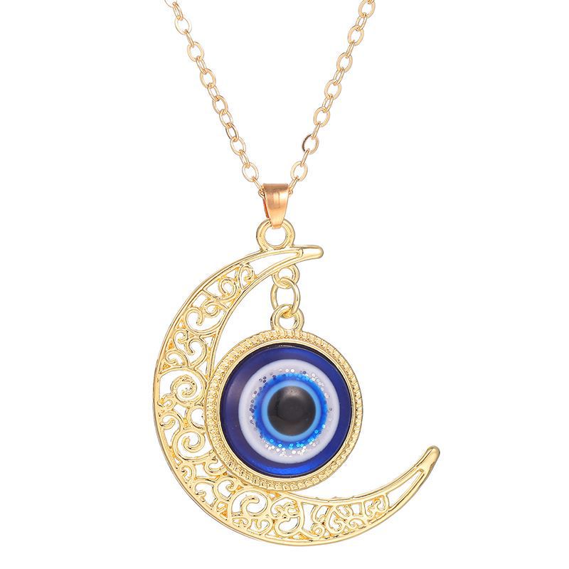 Evil Eye Crystal Necklace | Hamsa Style, Silver Spiritual Jewelry