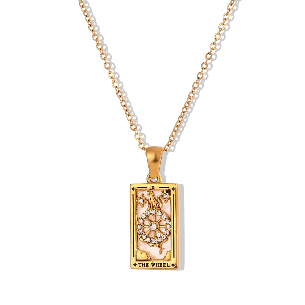 18k Gold Plated Dainty Tarot Card Necklace | Silver / Gold Jewelry