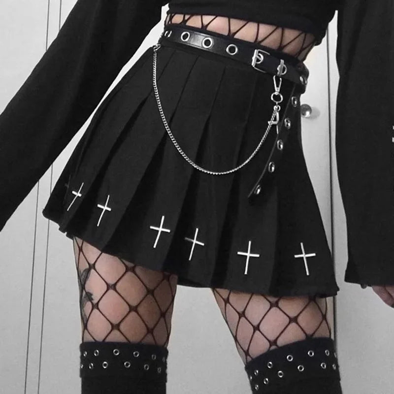 Black High Waist Gothic, Punk, Emo Mini Skirt