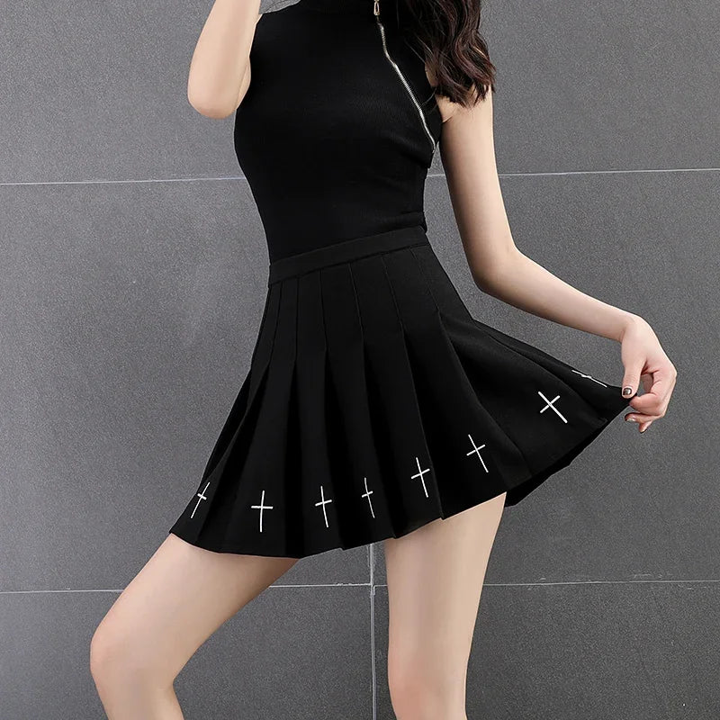 Black High Waist Gothic, Punk, Emo Mini Skirt