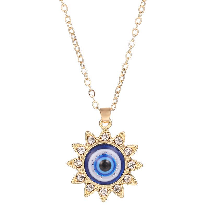 Evil Eye Crystal Necklace | Hamsa Style, Silver Spiritual Jewelry