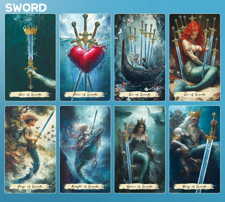 Mysteries of the Deep Mermaid Tarot Artistic Stars Tarot Deck