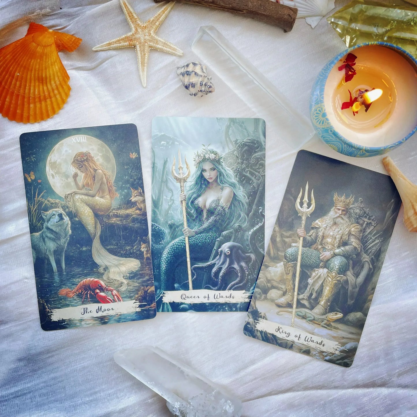 Mysteries of the Deep Mermaid Tarot Artistic Stars Tarot Deck