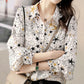 Starry Loose Celestial Blouse - Dress Shirt | White, Yellow, Black