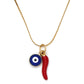 Evil Eye Handmade Chilli Pepper Pendant Necklace Turkish Evil Eye Jewelry