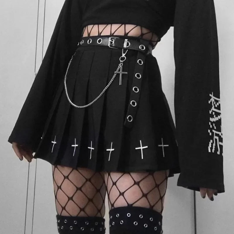 Black High Waist Gothic, Punk, Emo Mini Skirt