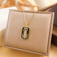 Gold Tarot Card Necklace, Stainless Steel and Bright Enamel Design