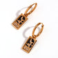 Tarot Card Hoop Earrings Women Stainless Steel 18K Gold Plated