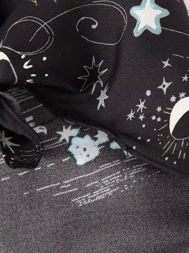 Galaxy Constellation Long Sleeve Shirt | Black Blouse, Streetwear Fashion