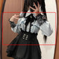 Gothic Japanese Jirai Kei Cosplay Outfit and Costume, Skirt Set - Black, Grey, Red