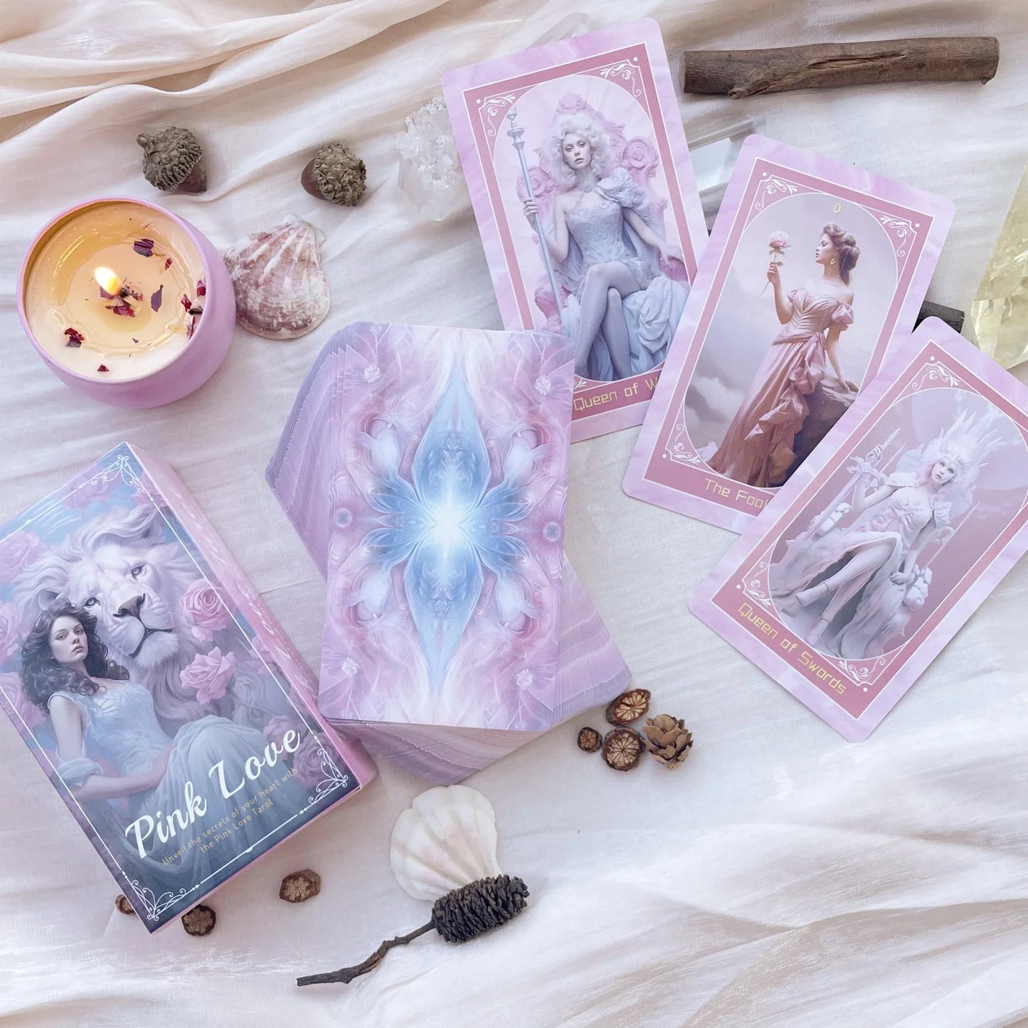 Pink Love Tarot Premium Artistic Stars Tarot Deck (English)