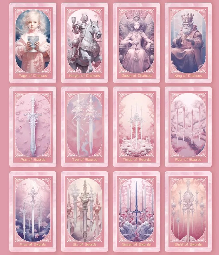 Pink Love Tarot Premium Artistic Stars Tarot Deck (English)