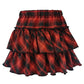 Pink and Red Whimsical Plaid Gothic Mini Skirt, Emo and Whimsigothic Style