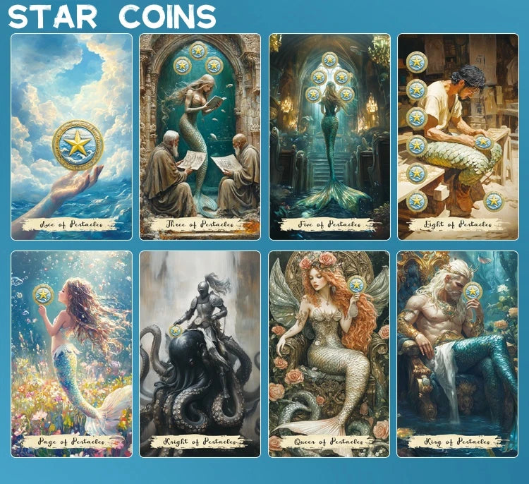 Mysteries of the Deep Mermaid Tarot Artistic Stars Tarot Deck