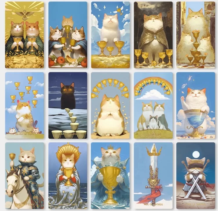 Fat Cat Tarot, Premium Artistic Stars Tarot Deck