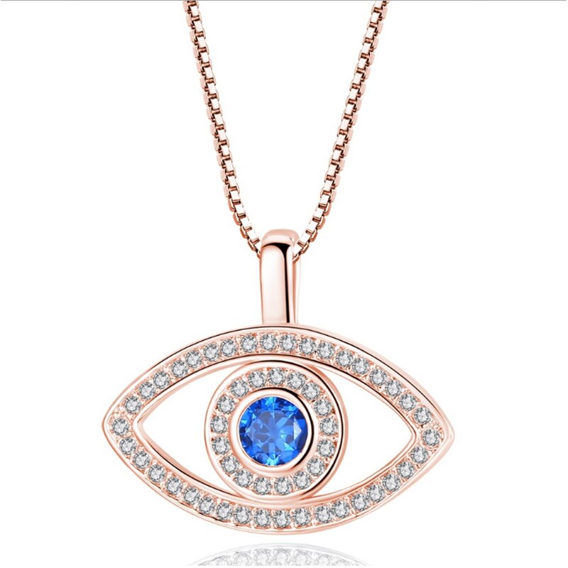 Evil Eye Crystal Necklace | Hamsa Style, Silver Spiritual Jewelry