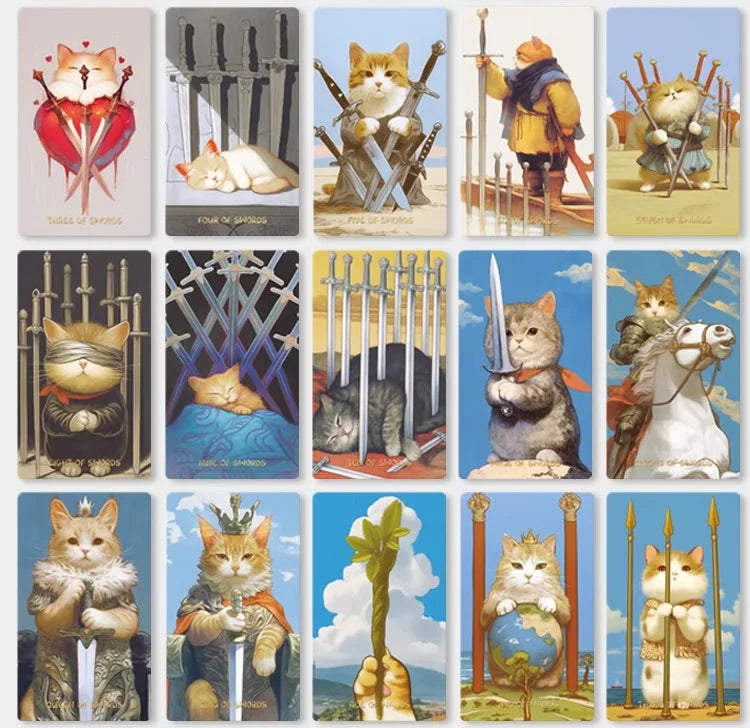 Fat Cat Tarot, Premium Artistic Stars Tarot Deck