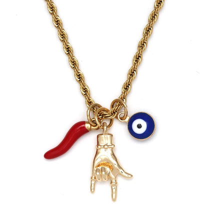 Evil Eye Handmade Chilli Pepper Pendant Necklace Turkish Evil Eye Jewelry