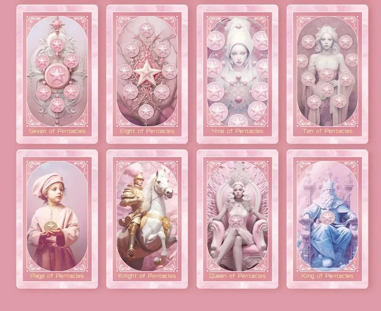 Pink Love Tarot Premium Artistic Stars Tarot Deck (English)