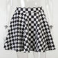 Black and White Chequered Gothic Skirt