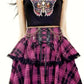 Pink and Red Plaid Gothic Mini Skirt, Emo and Whimsigothic Style