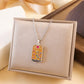 Gold Tarot Card Necklace, Stainless Steel and Bright Enamel Design