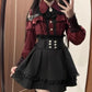 Gothic Japanese Jirai Kei Cosplay Outfit and Costume, Skirt Set - Black, Grey, Red