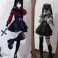 Gothic Japanese Jirai Kei Cosplay Outfit and Costume, Skirt Set - Black, Grey, Red