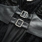 Women's Gothic Black Dress, Belt and Layered and Split