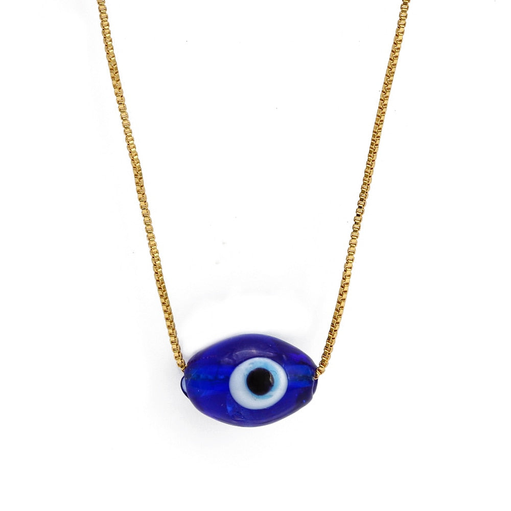 Lucky Evil Eye Colorful Drip Drop  Pendant Necklace | Hamsa