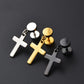 Punk Black Spiritual - Religious Earrings |  Stainless/Titanium | Studs, Cross - Gothic Style Jewelry