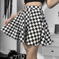 Black and White Chequered Gothic Skirt