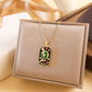 Gold Tarot Card Necklace, Stainless Steel and Bright Enamel Design