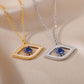 Turkish Evil Eye Gold Pendant Necklace for Women | Natural Crystal Cubic Zirconia