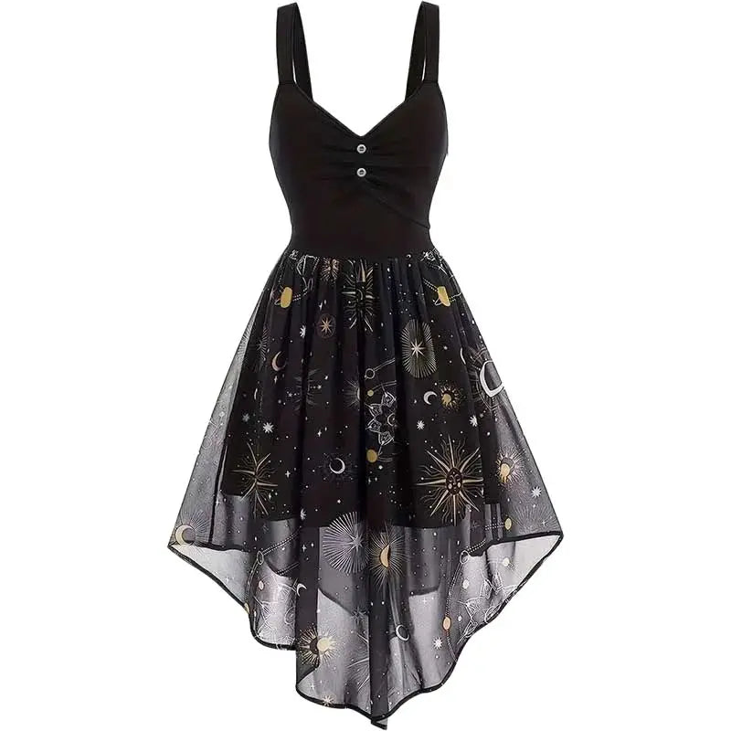 Elegant Celestial Moon - Stars Dress