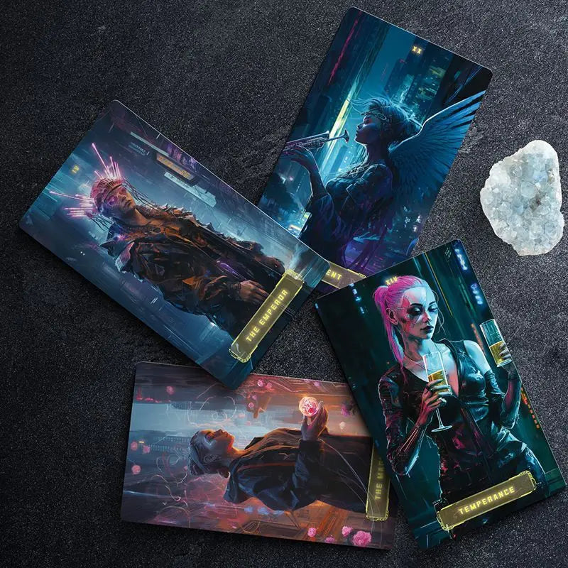 Urban Edge Tarot, Premium Cyberpunk Artistic Stars Tarot Deck