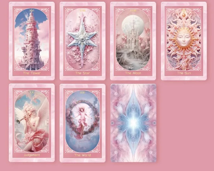 Pink Love Tarot Premium Artistic Stars Tarot Deck (English)