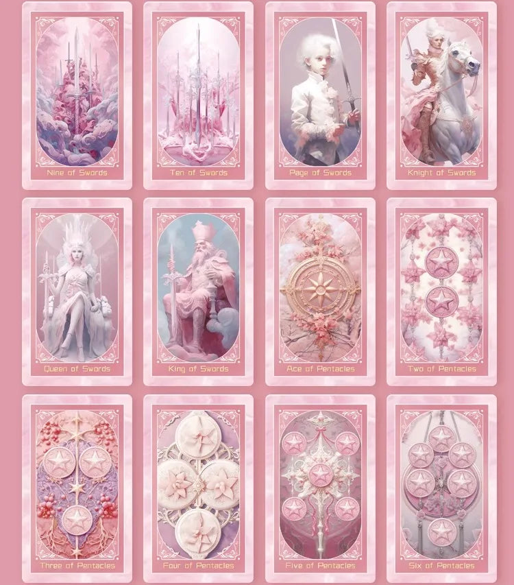 Pink Love Tarot Premium Artistic Stars Tarot Deck (English)