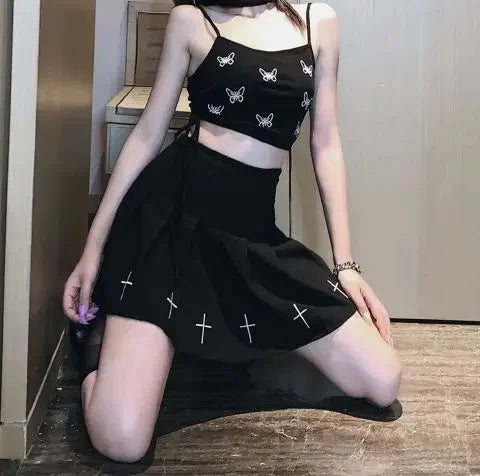 Black High Waist Gothic, Punk, Emo Mini Skirt