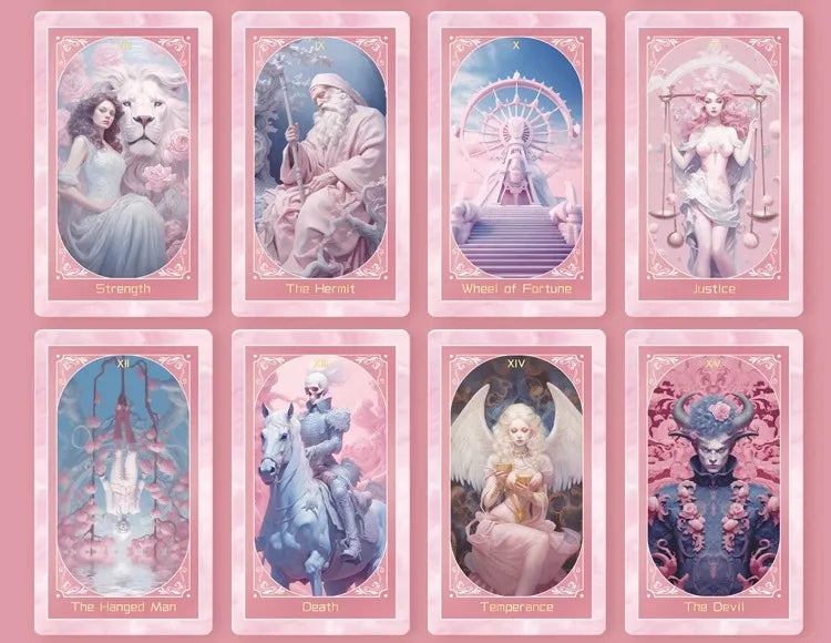 Pink Love Tarot Premium Artistic Stars Tarot Deck (English)