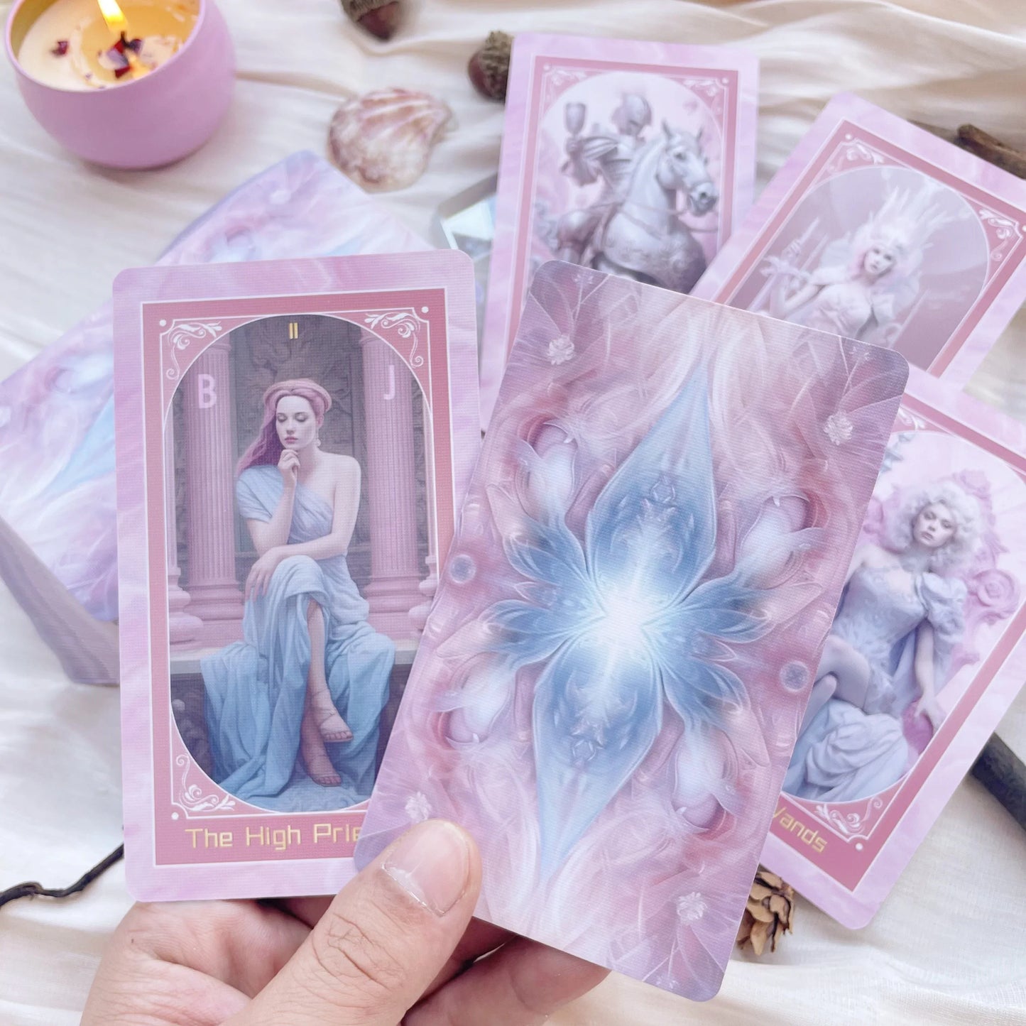 Pink Love Tarot Premium Artistic Stars Tarot Deck (English)