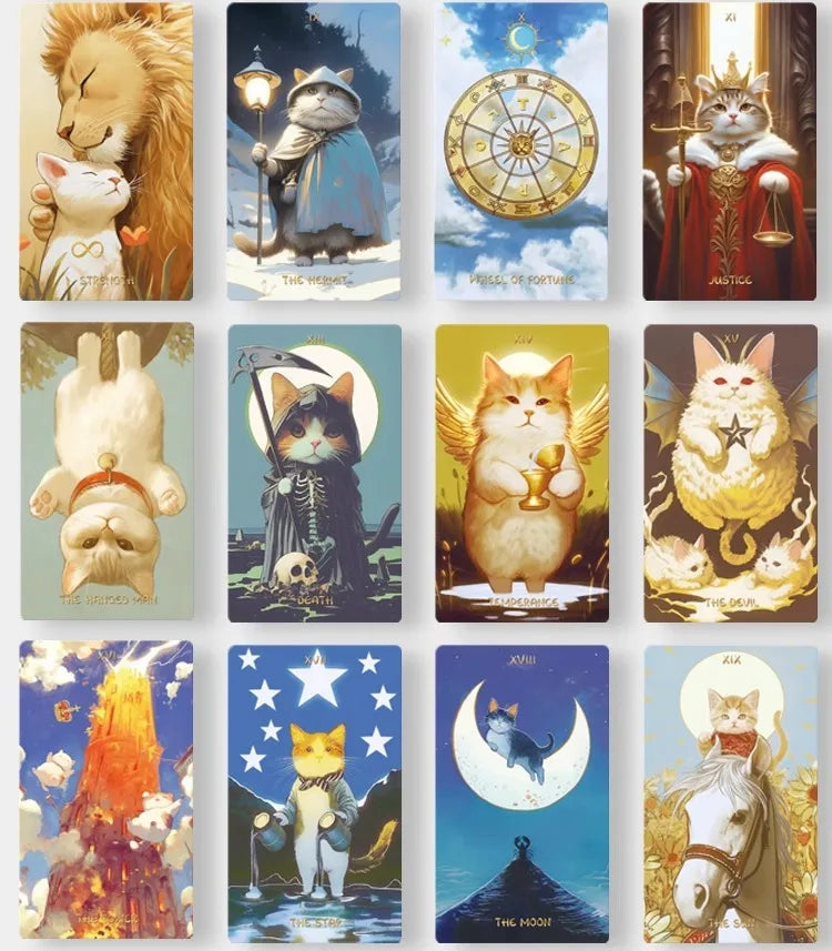 Fat Cat Tarot, Premium Artistic Stars Tarot Deck