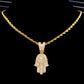 Gold Hamsa Evil Eye Necklace | Elegant Crystal Spiritual Jewelry