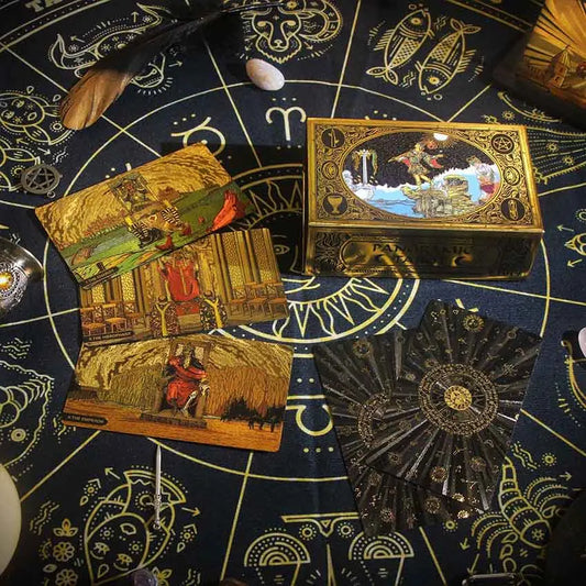 Panoramic Gold Foil Tarot Card Deck | Premium Sideways Rider-Waite-Smith Exclusive Deck
