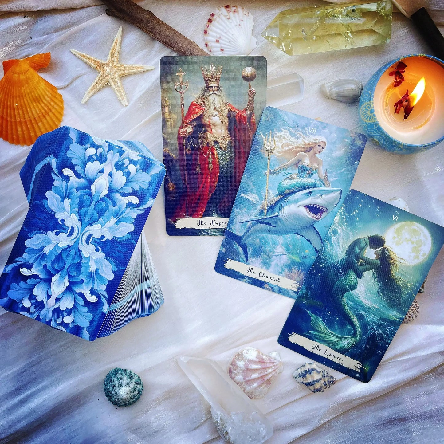 Mysteries of the Deep Mermaid Tarot Artistic Stars Tarot Deck