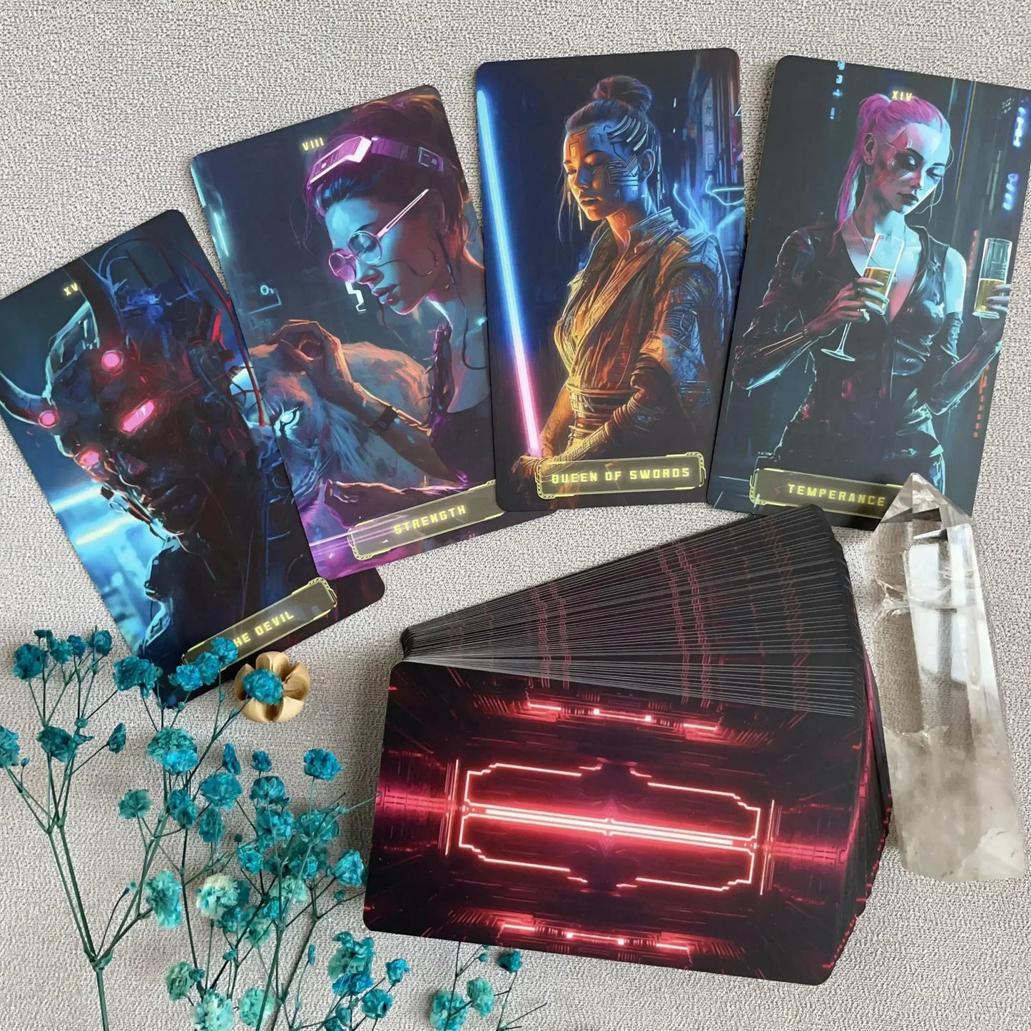 Urban Edge Tarot, Premium Cyberpunk Artistic Stars Tarot Deck