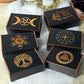 Engraved Wooden Tarot Card Box, Crystal Storage, Trees of Life