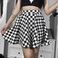 Black and White Chequered Gothic Skirt