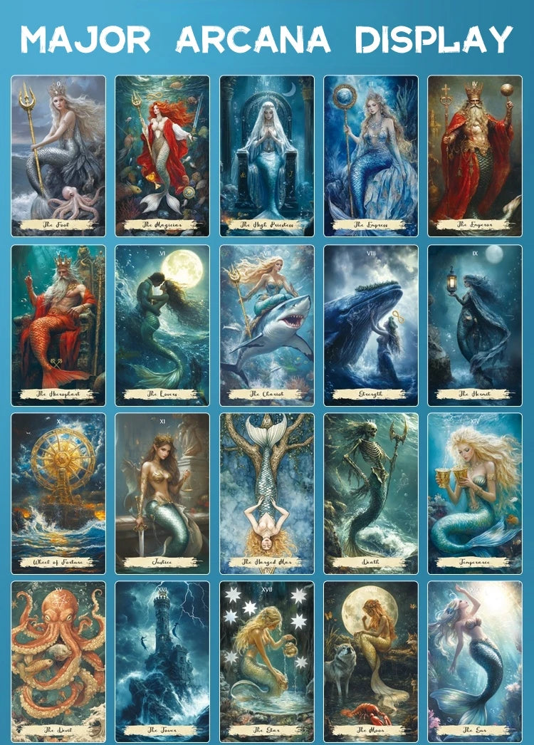 Mysteries of the Deep Mermaid Tarot Artistic Stars Tarot Deck